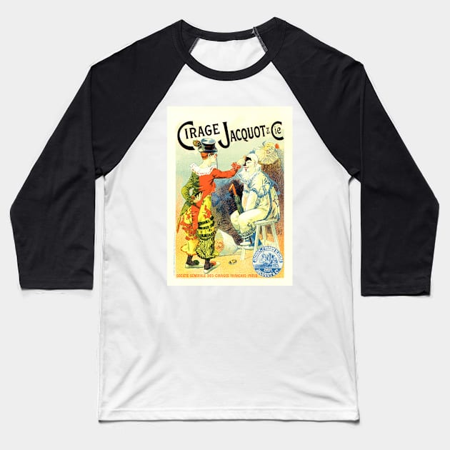 Pantomime Clown CIRAGE JACQUOT Lucien Lefevre Art Nouveau Baseball T-Shirt by vintageposters